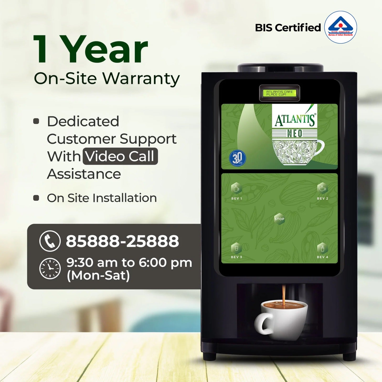 ATLANTIS NEO 4-Lane Tea and Coffee Vending Machines - Dedicated Hot Water view 10